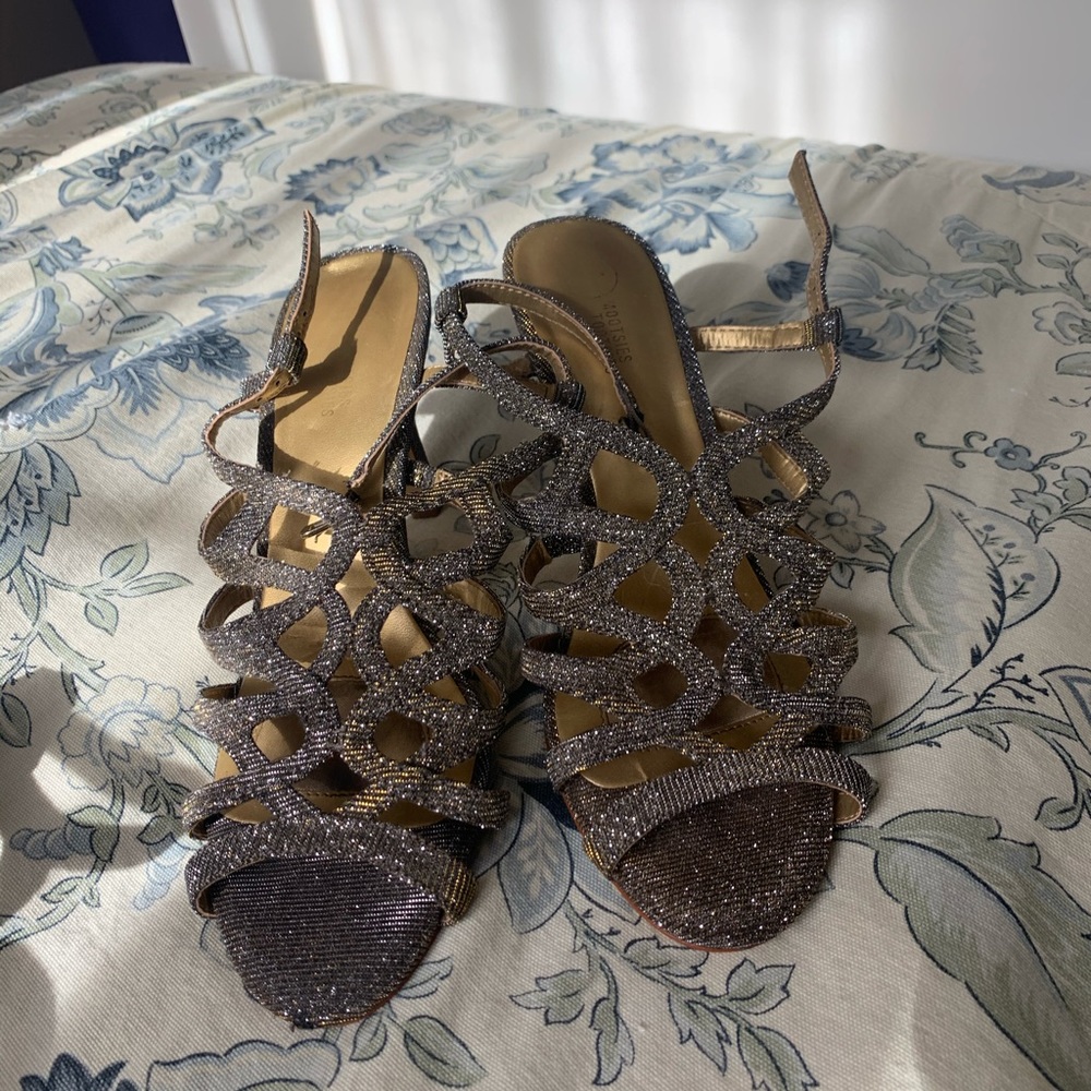 Gold and silver heels